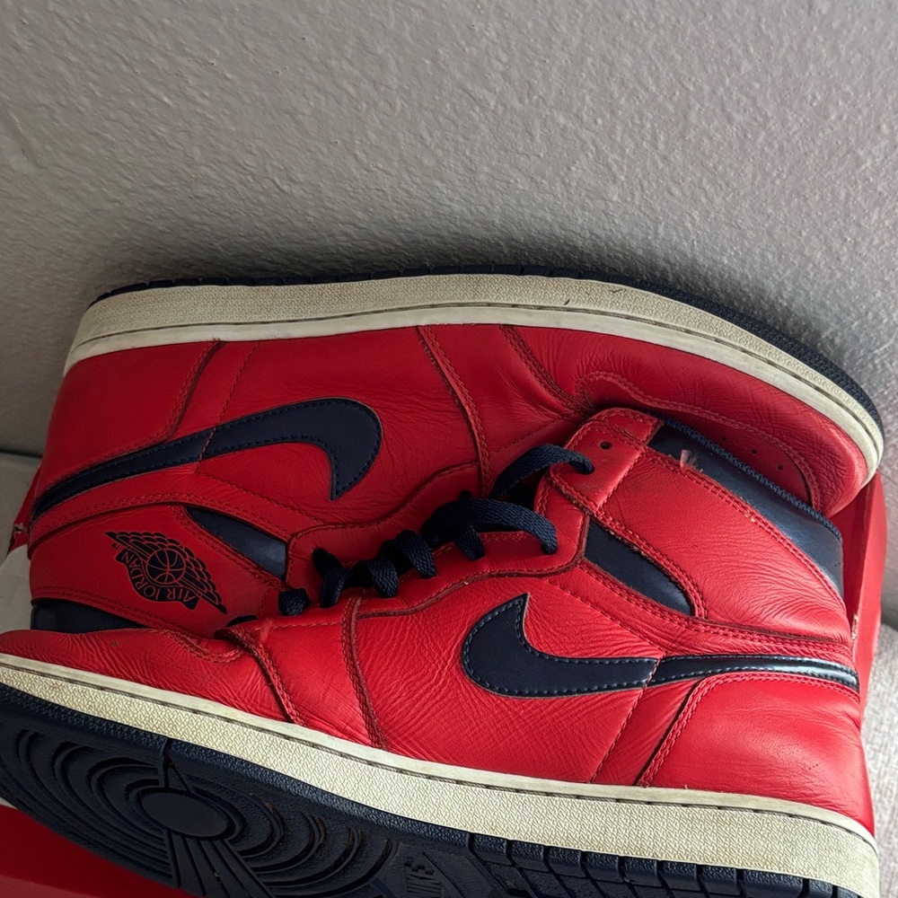 Jordan Red and Black Sneakers
